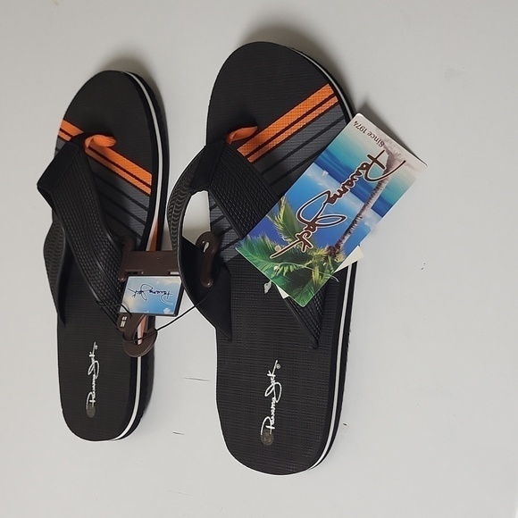 Panama Jack Black & Orange Flip Flop, Size Medium, size 8_9 - Picture 2 of 12